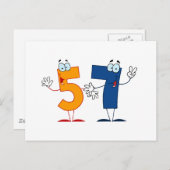 Happy Number 57 Briefkaart (Voorkant / Achterkant)