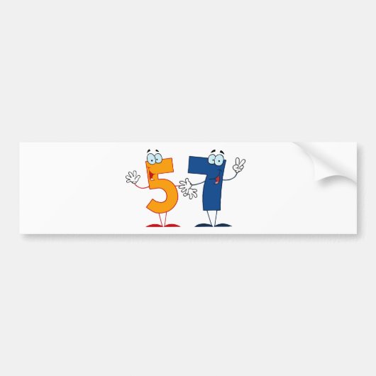 Happy Number 57 Bumpersticker (Voorkant)