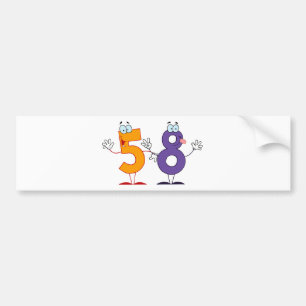 Happy Number 58 Bumpersticker