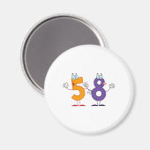 Happy Number 58 Magneet (Voorkant / Achterkant)