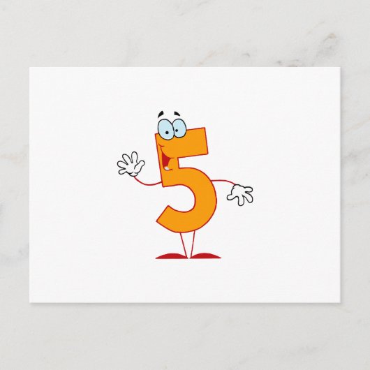 Happy Number 5 Briefkaart (Voorkant)