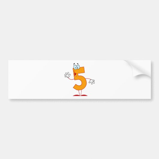 Happy Number 5 Bumpersticker (Voorkant)