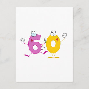 Happy Number 60 Briefkaart