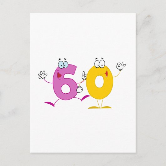 Happy Number 60 Briefkaart (Voorkant)