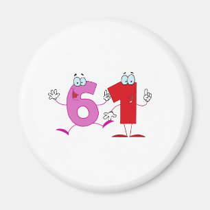 Happy Number 61 Magneet