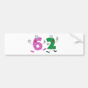 Happy Number 62 Bumpersticker