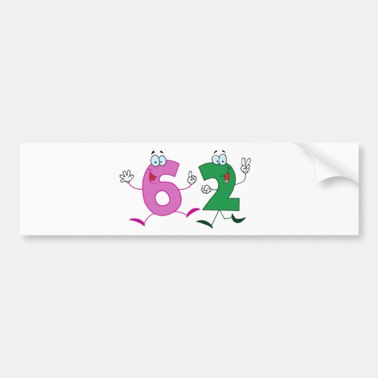 Happy Number 62 Bumpersticker (Voorkant)