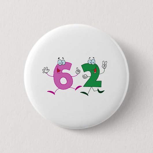 Happy Number 62 Ronde Button 5,7 Cm (Voorkant)