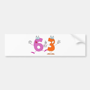 Happy Number 63 Bumpersticker