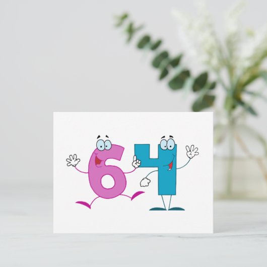 Happy Number 64 Briefkaart (Staand voorkant)