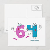 Happy Number 64 Briefkaart (Voorkant / Achterkant)