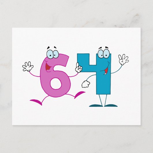 Happy Number 64 Briefkaart (Voorkant)