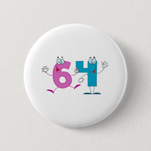 Happy Number 64 Ronde Button 5,7 Cm