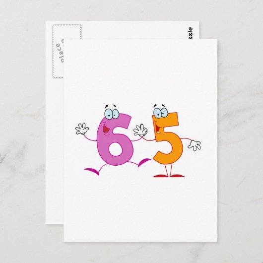Happy Number 65 Briefkaart (Voorkant / Achterkant)