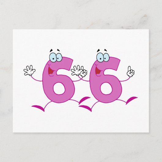 Happy Number 66 Briefkaart (Voorkant)