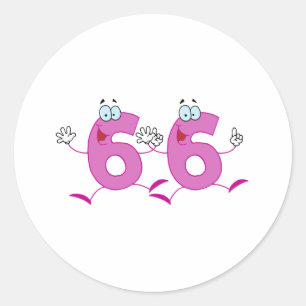 Happy Number 66 Ronde Sticker