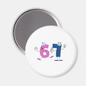 Happy Number 67 Magneet (Voorkant / Achterkant)