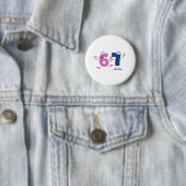 Happy Number 67 Ronde Button 5,7 Cm (In situ)