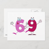 Happy Number 69 Briefkaart (Voorkant / Achterkant)