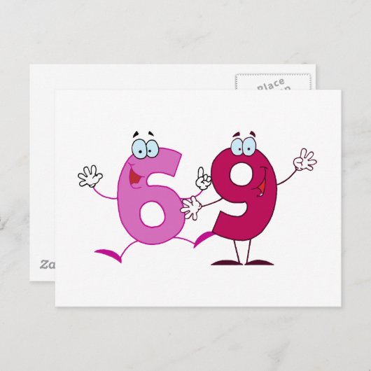 Happy Number 69 Briefkaart (Voorkant / Achterkant)