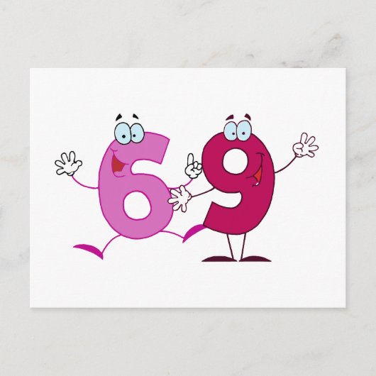Happy Number 69 Briefkaart (Voorkant)