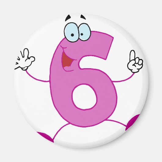 Happy Number 6 Magneet (Voorkant)