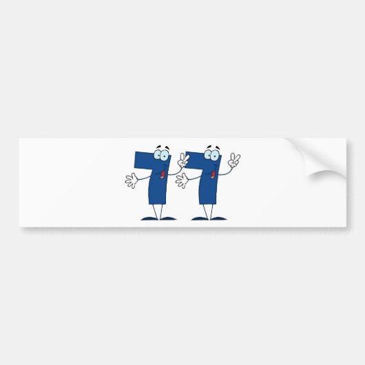 Happy Number 77 Bumpersticker (Voorkant)