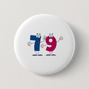 Happy Number 79 Ronde Button 5,7 Cm