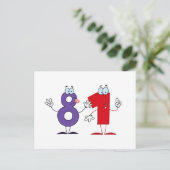 Happy Number 81 Briefkaart (Staand voorkant)