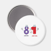 Happy Number 81 Magneet (Voorkant / Achterkant)