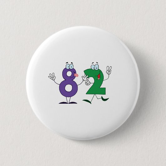 Happy Number 82 Ronde Button 5,7 Cm (Voorkant)