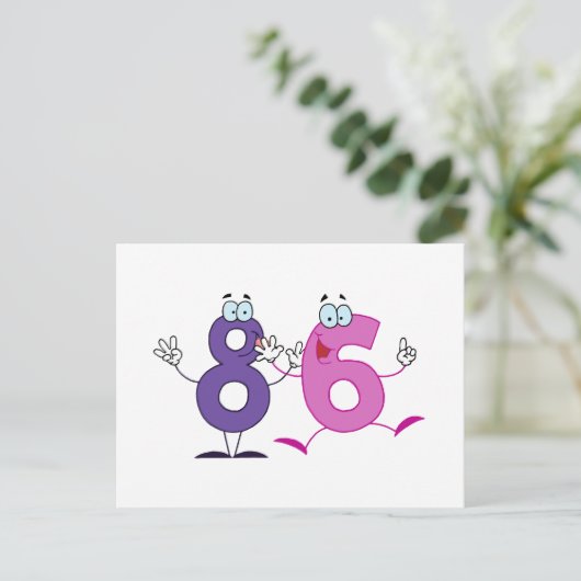 Happy Number 86 Briefkaart (Staand voorkant)