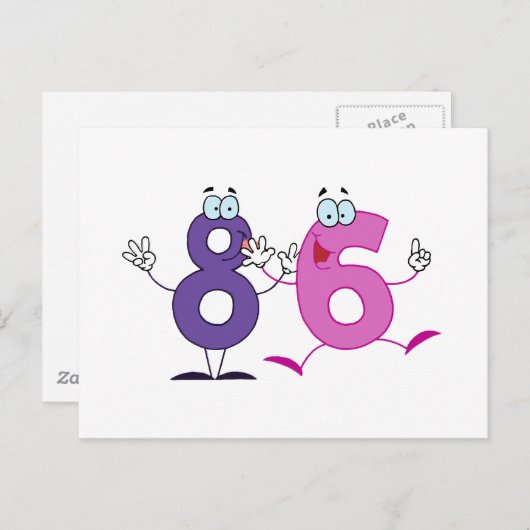 Happy Number 86 Briefkaart (Voorkant / Achterkant)