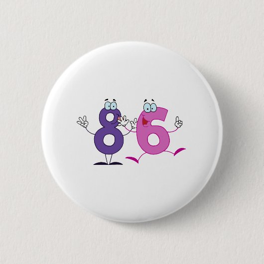 Happy Number 86 Ronde Button 5,7 Cm (Voorkant)