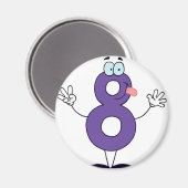 Happy Number 8 Magneet (Voorkant / Achterkant)