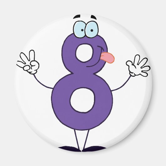Happy Number 8 Magneet (Voorkant)