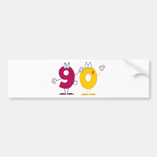 Happy Number 90 Bumpersticker (Voorkant)
