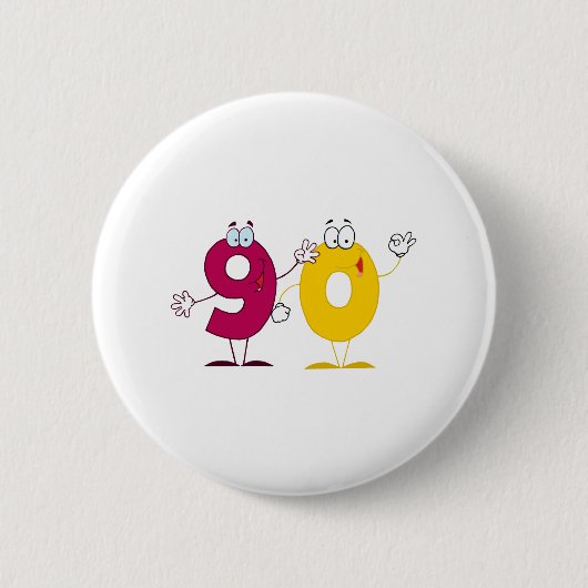 Happy Number 90 Ronde Button 5,7 Cm (Voorkant)