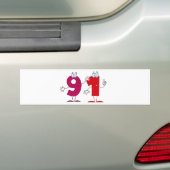 Happy Number 91 Bumpersticker (Op auto)