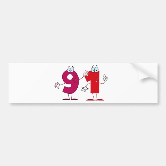 Happy Number 91 Bumpersticker (Voorkant)