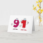 Happy Number 91 Kaart (Gele Bloem)