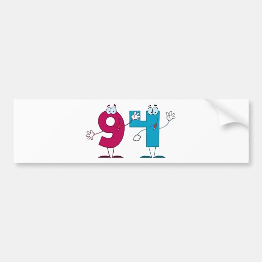 Happy Number 94 Bumpersticker (Voorkant)