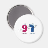 Happy Number 97 Magneet (Voorkant / Achterkant)