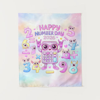 Happy Number Day 2026 Cute Calculator Design Wandkleed