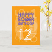 Happy Numbered Sober Birthday Card Kaart (Gele Bloem)