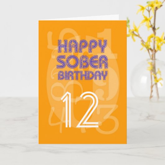 Happy Numbered Sober Birthday Card Kaart (Gele Bloem)