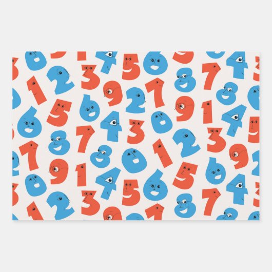 Happy Numbers print wrapping paper (Voorkant 3)