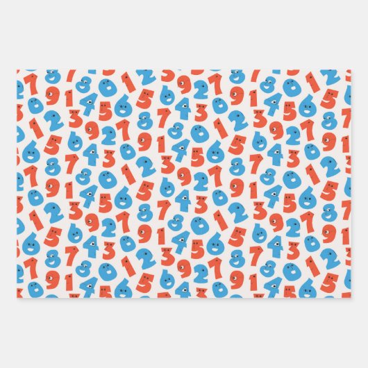 Happy Numbers print wrapping paper (Voorkant 2)