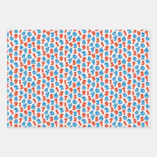 Happy Numbers print wrapping paper (Voorkant)