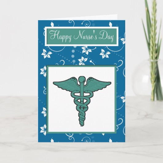 Happy Nurse Day met medisch verpleegkundig symbool Bedankkaart (Voorkant)